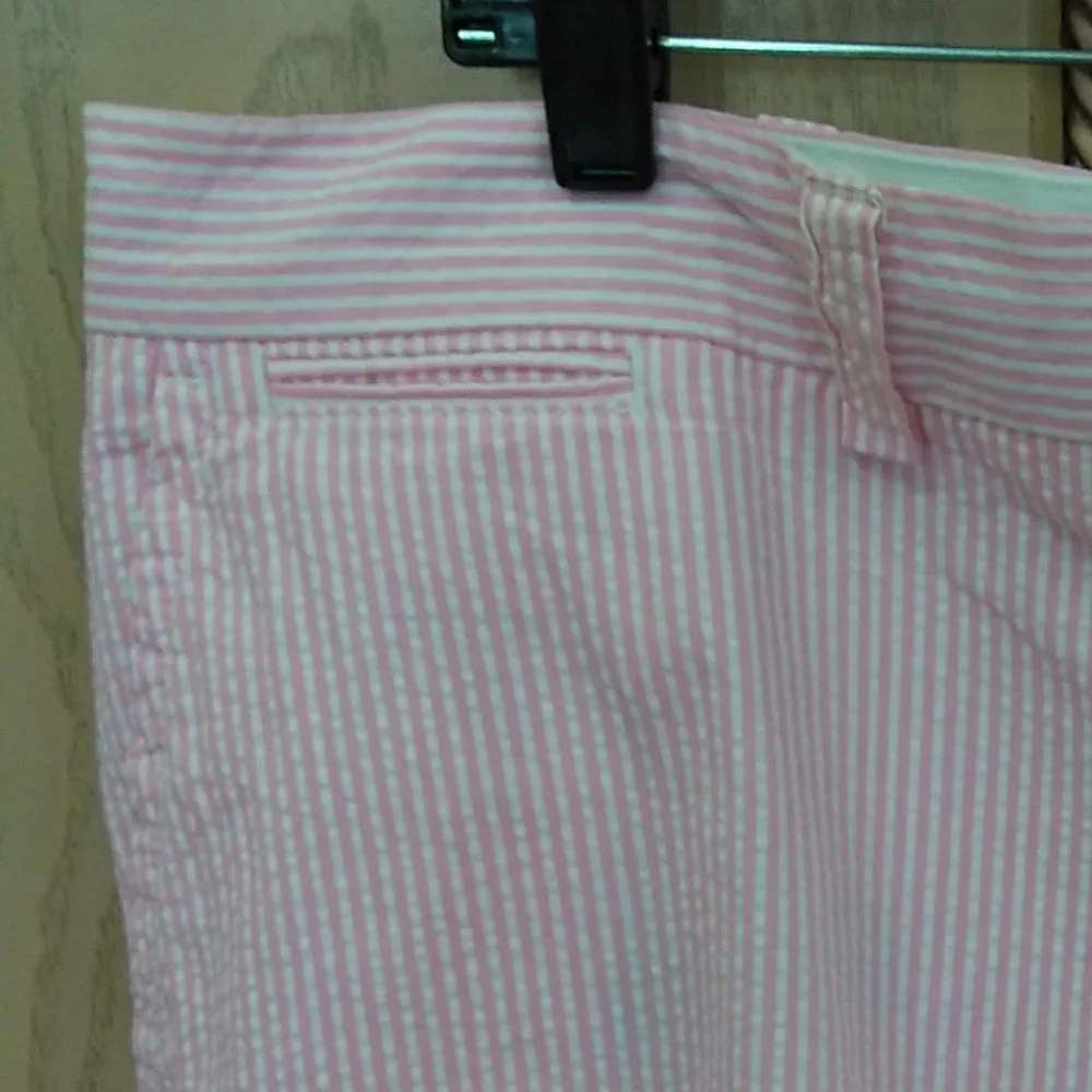 Polo Ralph Lauren pink striped seersucker shorts 38 flat front